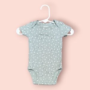 Carter's Green Baby Girl Onesie with White Flowers (0-3M)